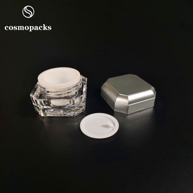 Two Layers Acrylic PP Cosmetic Cream Jars 5g 10g BPA Free