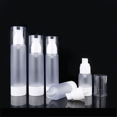 Clear airless pump bottle with lotion pump for skincare